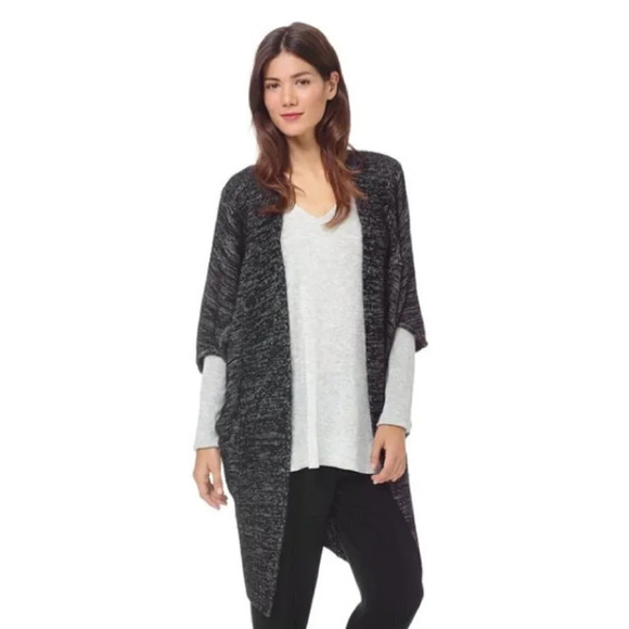 Aritzia Babaton Javier Cardigan Sweater Cocoon Open Front Mohair Wool Black XXS - Picture 4 of 14